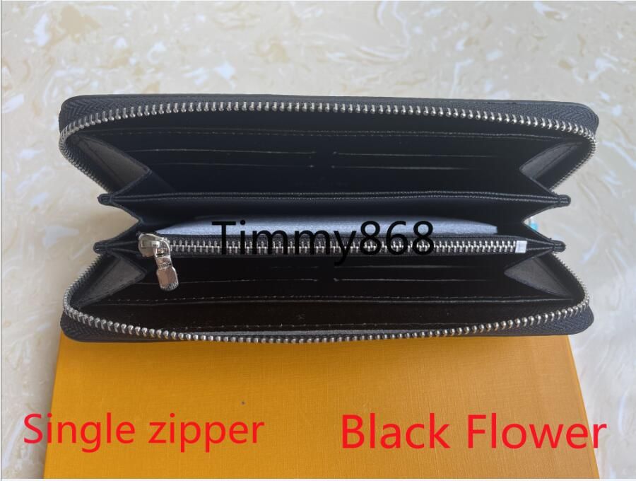 Black flower Single zipper