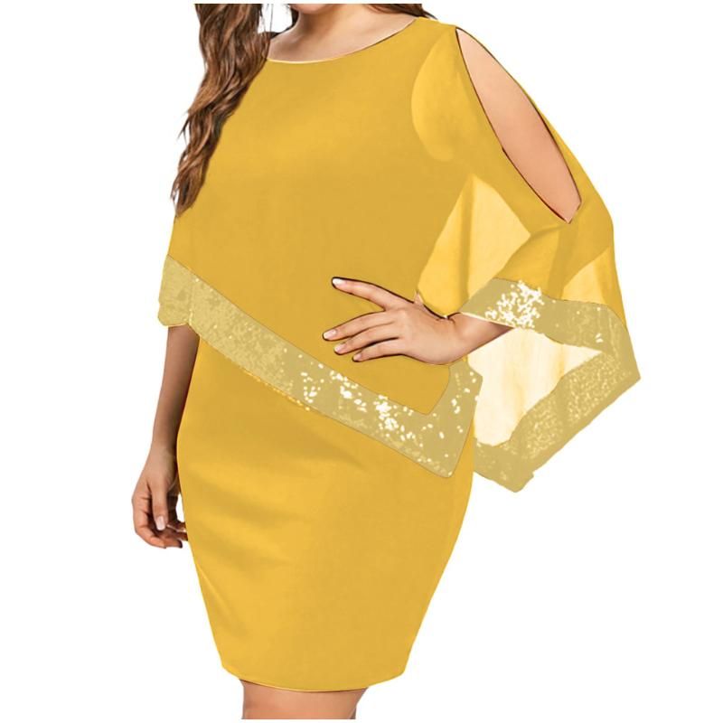 Vestido De Mujer Tallas Grandes Superposición De Hombros Des Vestido De Mujer Tallas Grandes Superposición De Hombros Des