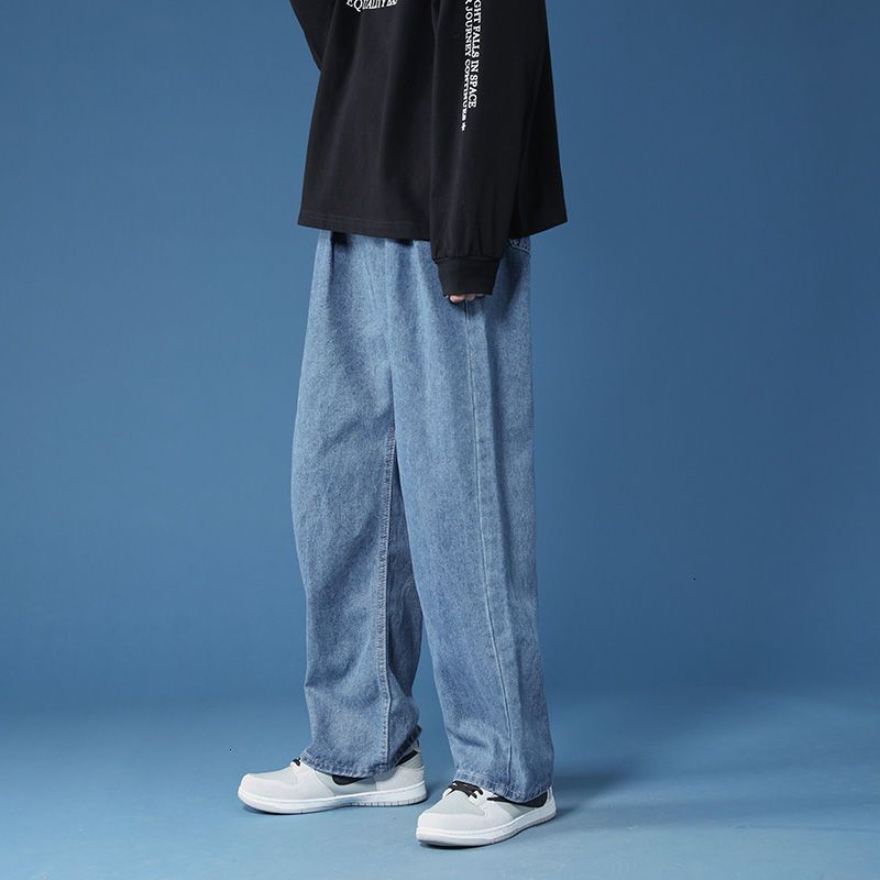 Compra 2021 Nuevo Algodón Coreano De La Pierna Ancha De Ancho De La Pierna  De Los Hombres Retro Jeans Casuales Hombres Streetwear Spring Flood Blue  Denim Pantalones Para Hombre M 2XL AG0Q