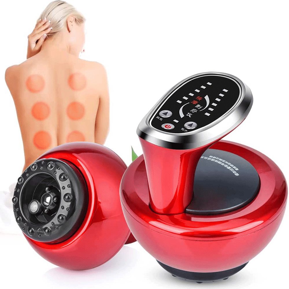 Electric Cupping Massage LCD Display Guasha Scraping EMS Body Massager