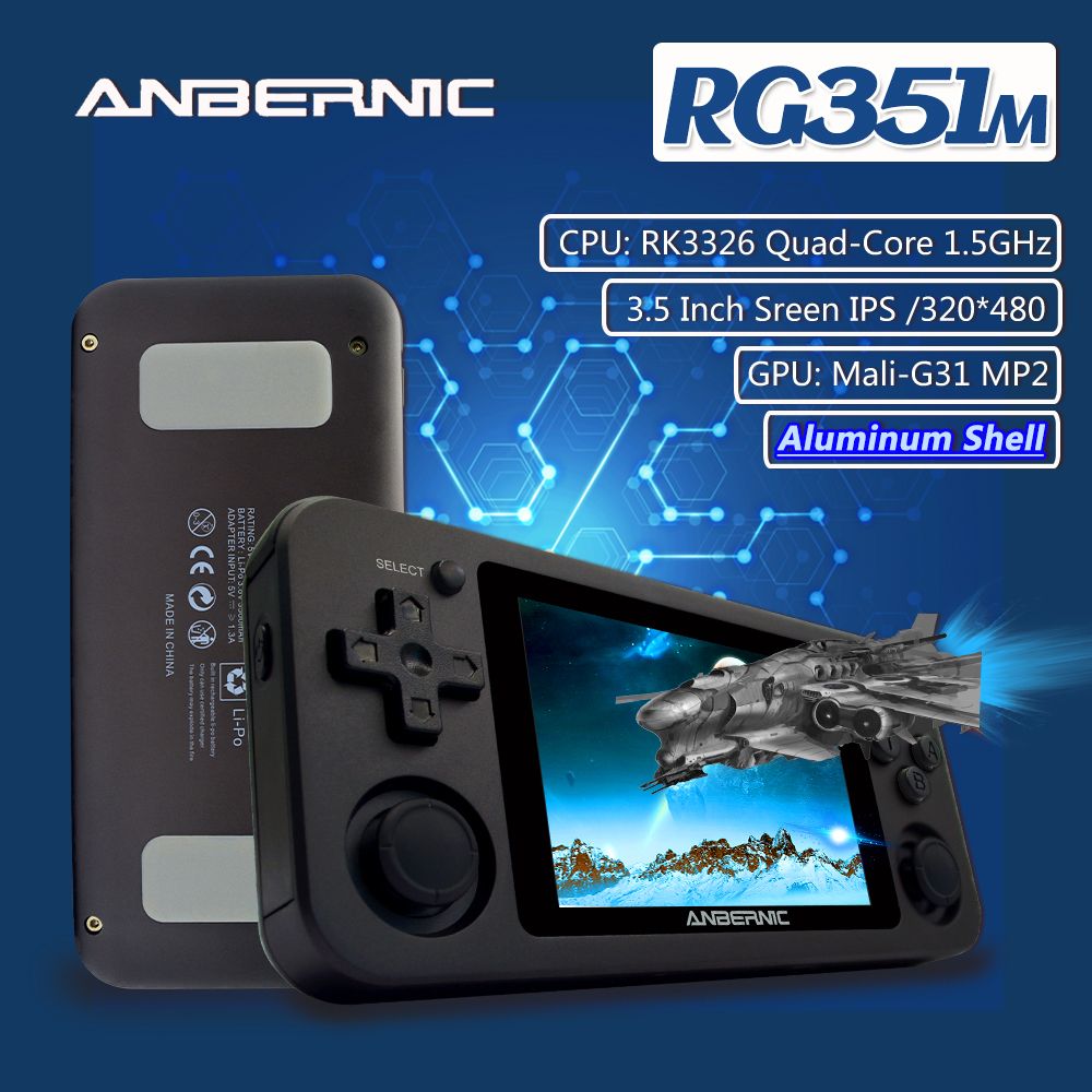 Anbernic RG351M新しいバージョンWiFi PS1レトロゲーム2400ゲーム64G ...