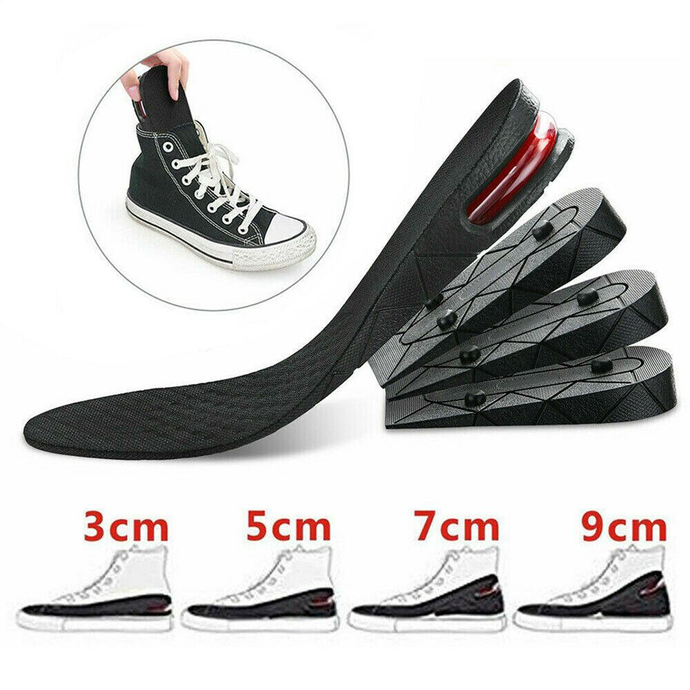 Pair 5cm Height Increase Insoles Taller Shoe Pads Heel Lift PVC 2 Layer tall 