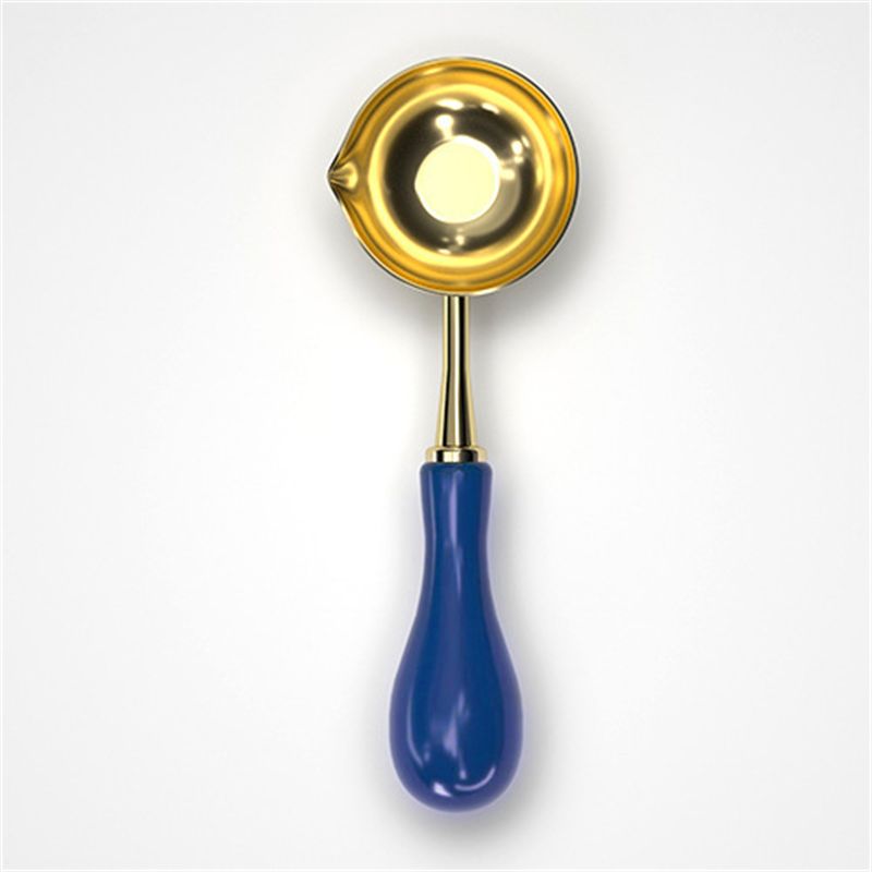 blue wooden handle spoon