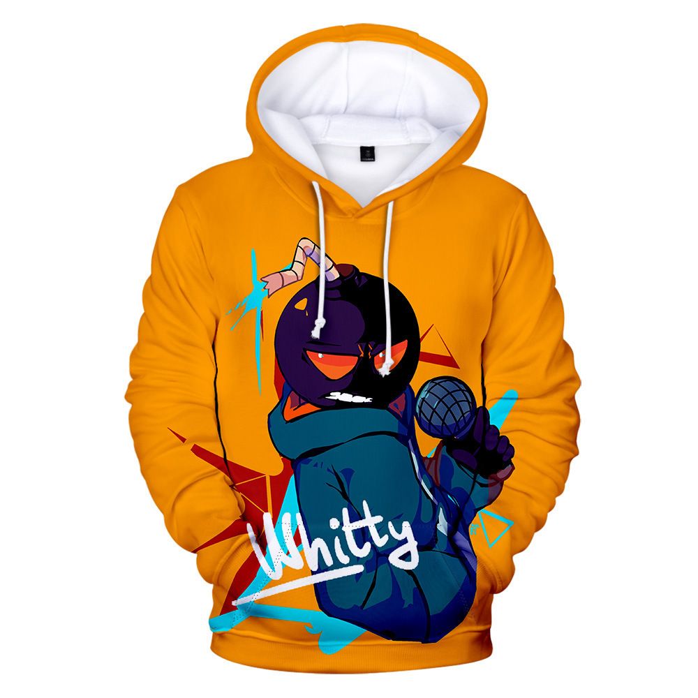 Unisex Friday Night Funkin Sudadera con Capucha con Mangas Largas-Gris Unisex Friday Night Funkin Sudadera con Capucha con Mangas Largas-Gris
