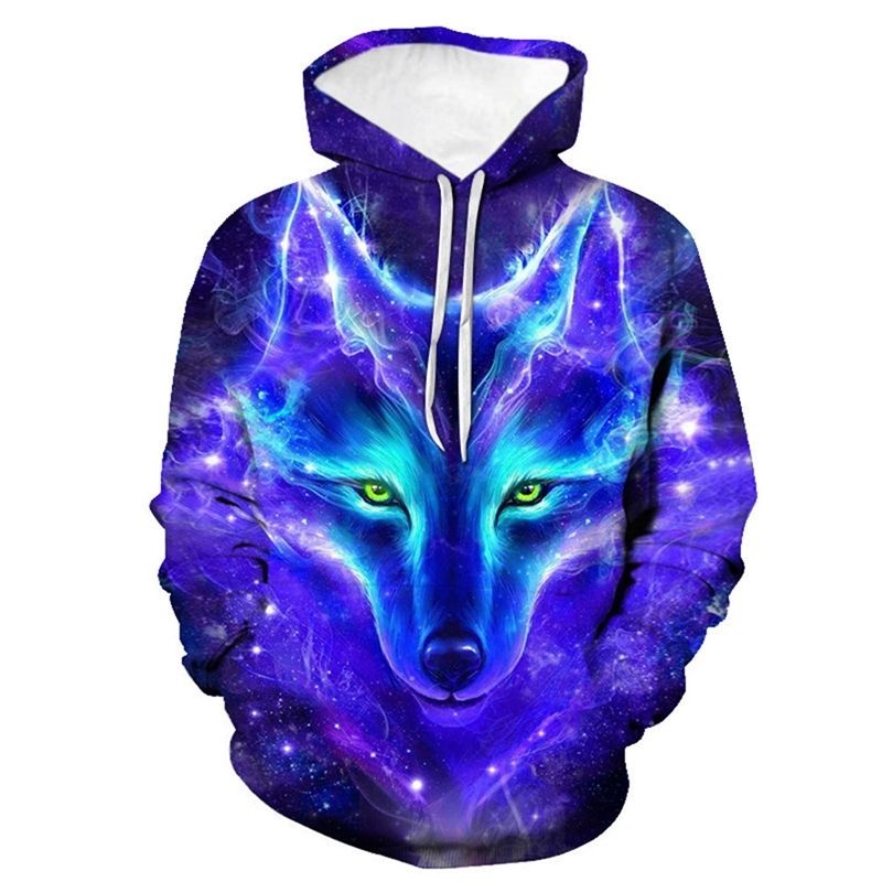 Compra Nuevo Lobo 3D Impresión Digital Pullover Sudadera Con Capucha Suéter  De Manga Larga Cuello Redondo Moda De Moda. Barato | Entrega Rápida Y  Calidad | Es.Dhgate