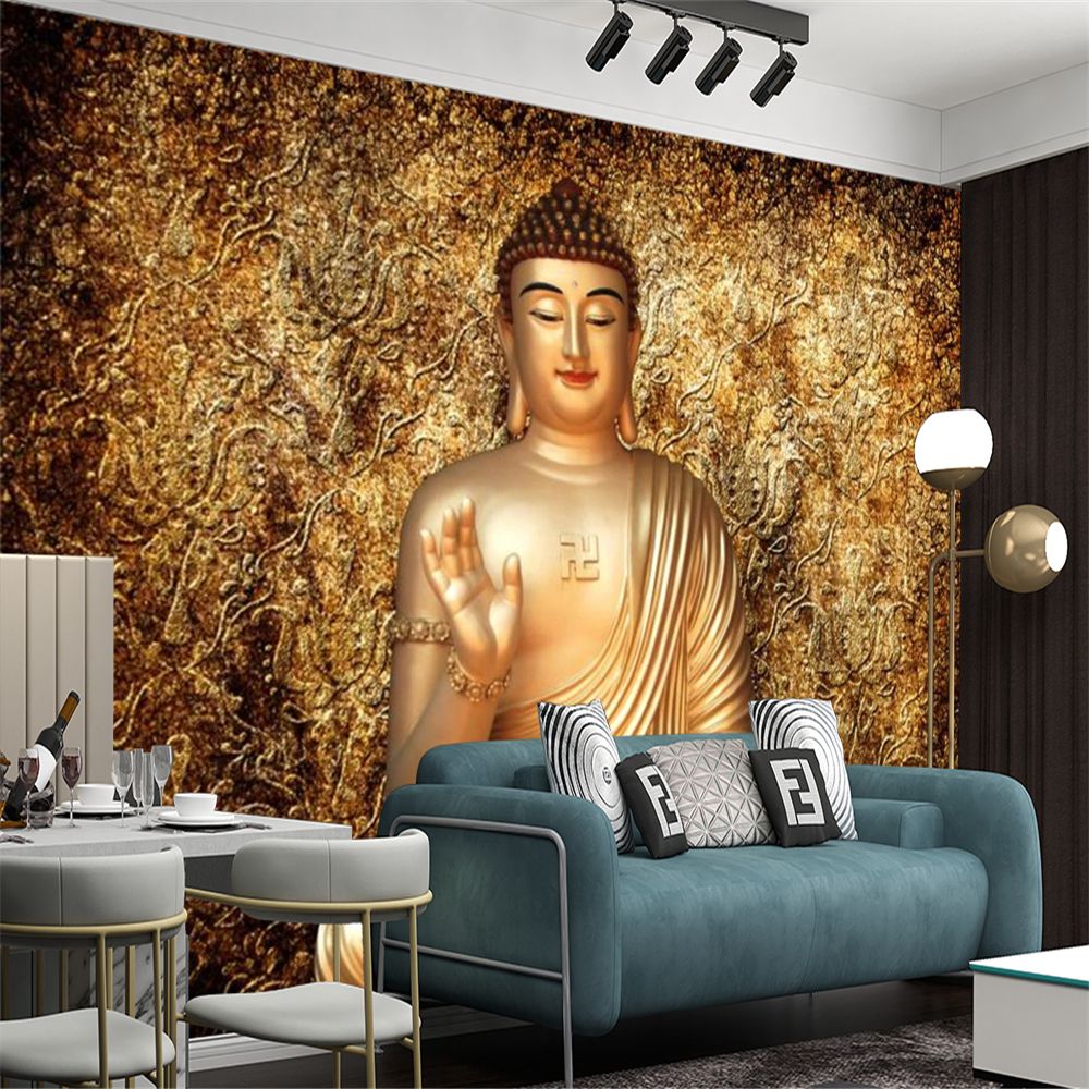 3d Wallpaper Wall Papers Three-dimensional Golden Buddha Statue Interior Decoration Auspicious Home Decor Painting Mural 3d Wallpaper Wall Papers Three-dimensional Golden Buddha Statue Interior Decoration Auspicious Home Decor Painting Mural