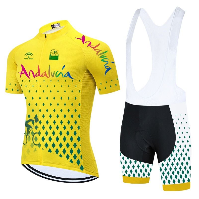 Fluo 2021 Andalucía Ciclismo Jersey Set Men MTB Ropa de bicicleta Ropa de Bicicleta Verano