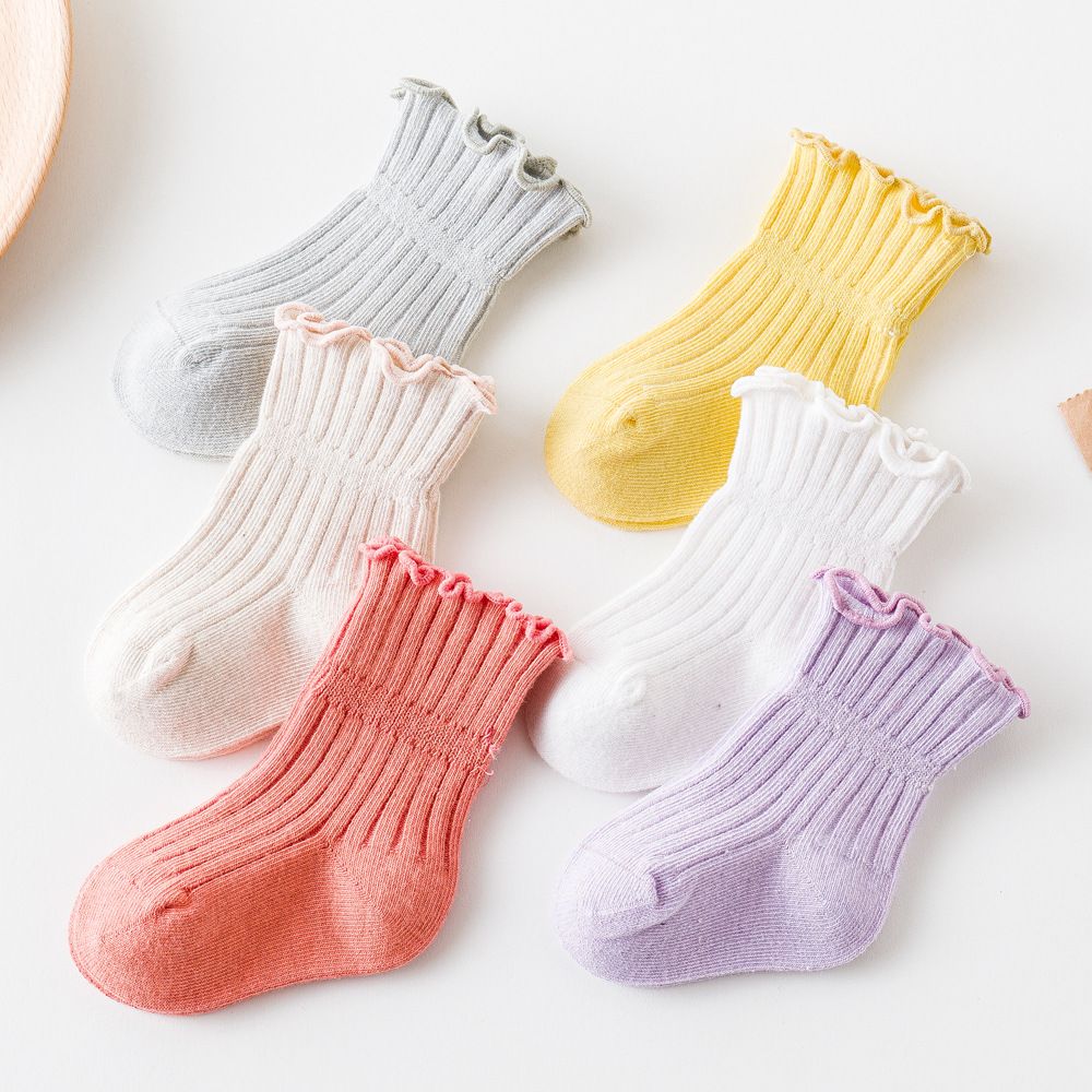 Baby Ruffle Princess Socks 2021 Spring New Children Cotton Sock Cute Girls Short Sock Kids