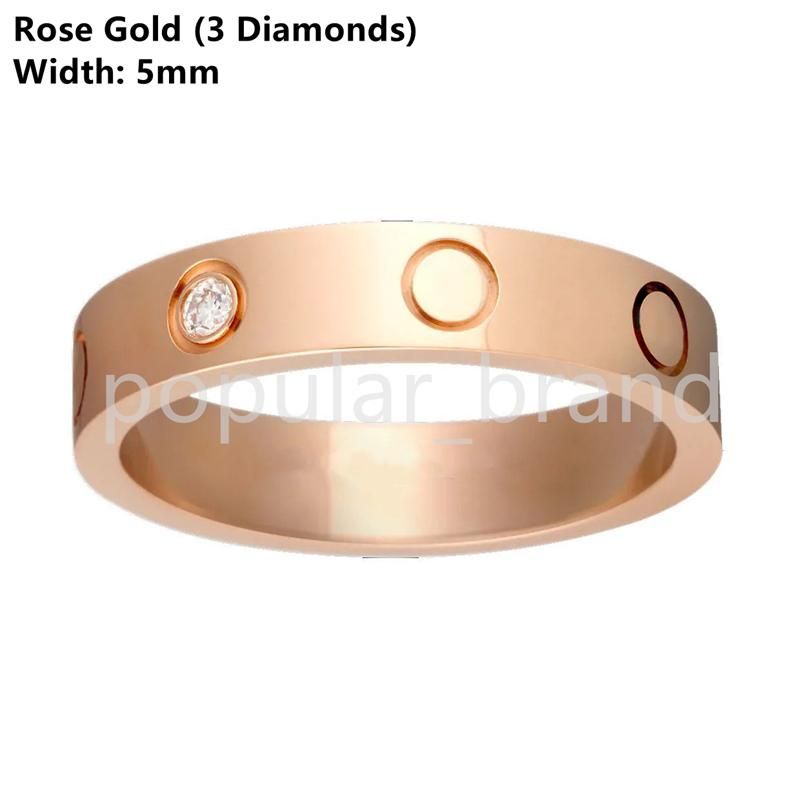 5mm rosa ouro com diamante