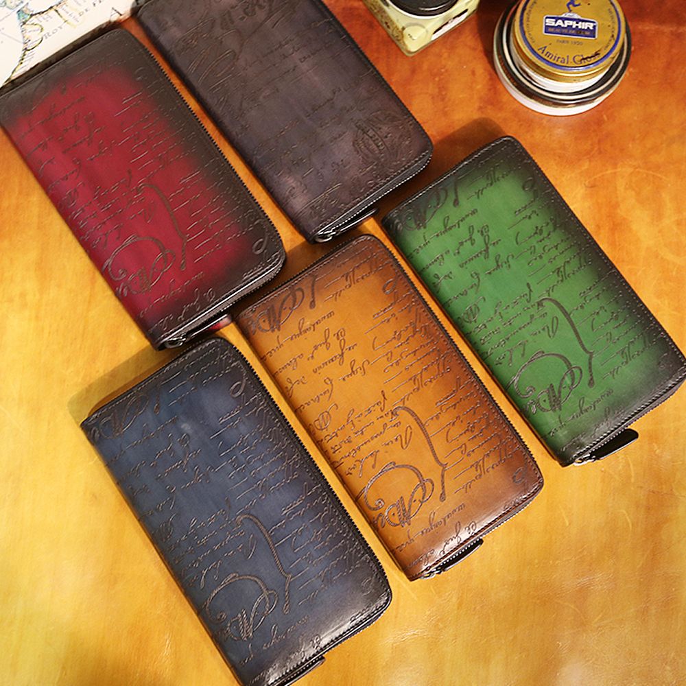 Ebene Scritto Leather Long Wallet Card Wallets Credit Handmade