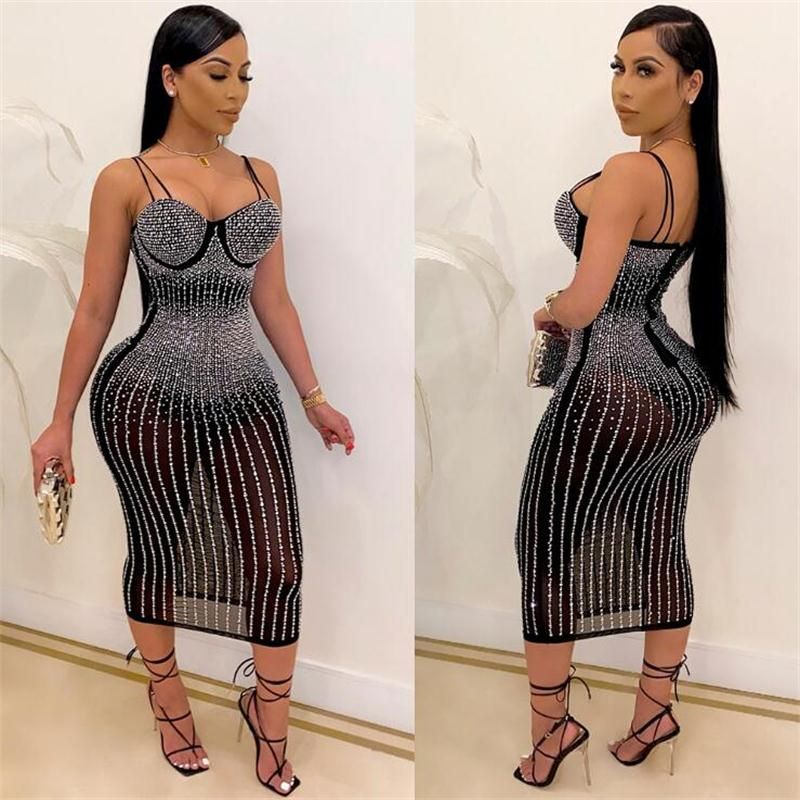 2021 Sexy Women Illusion Dress 