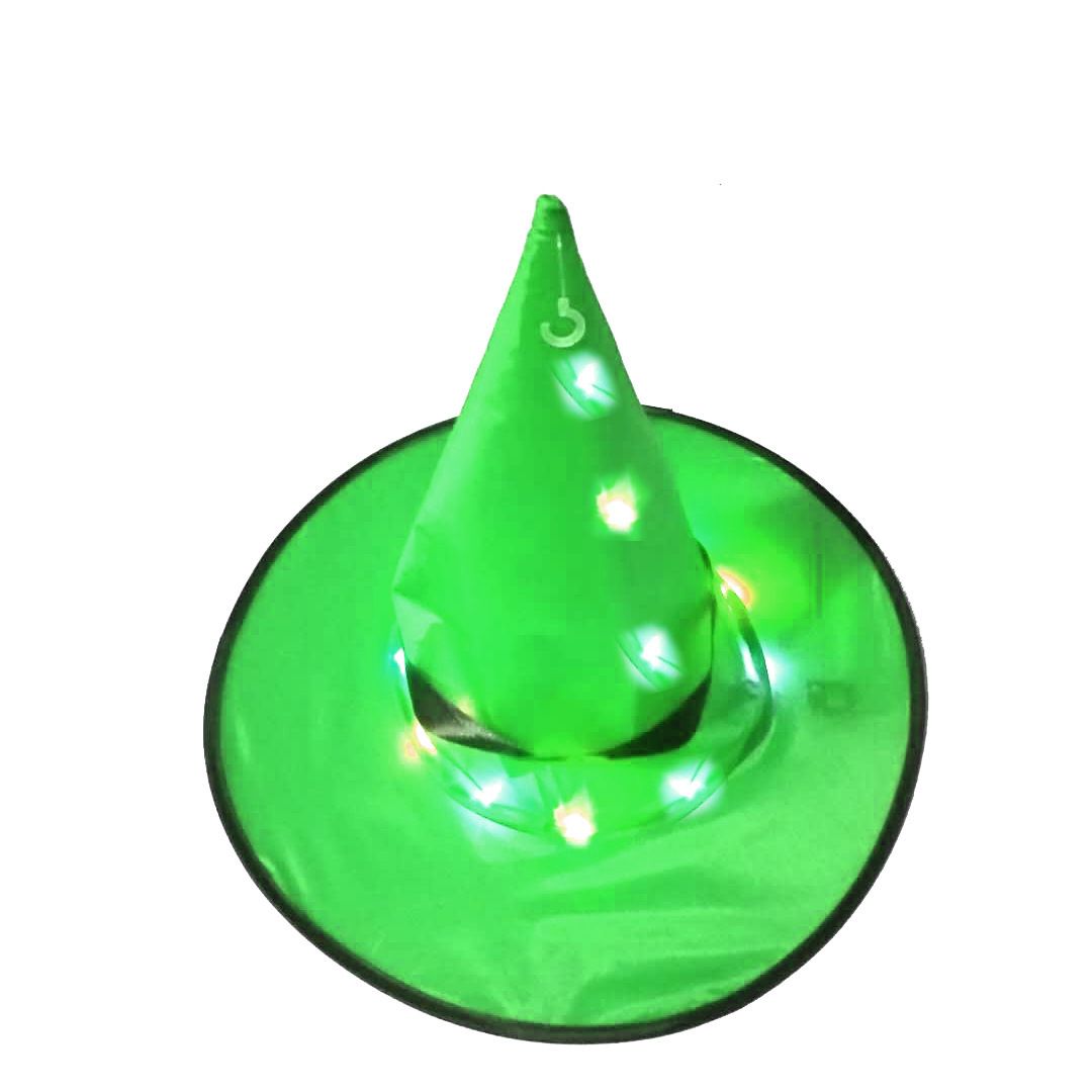 Crochet chapeau de sorcière lumineux vert