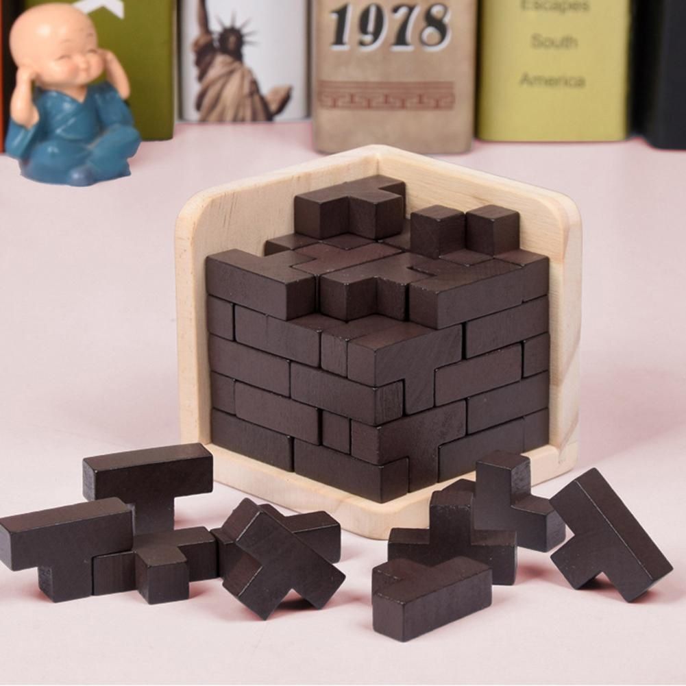 3D Puzzles Russia Ming Luban Interlocking Wooden Toys Kid IQ Brain Teaser LA 
