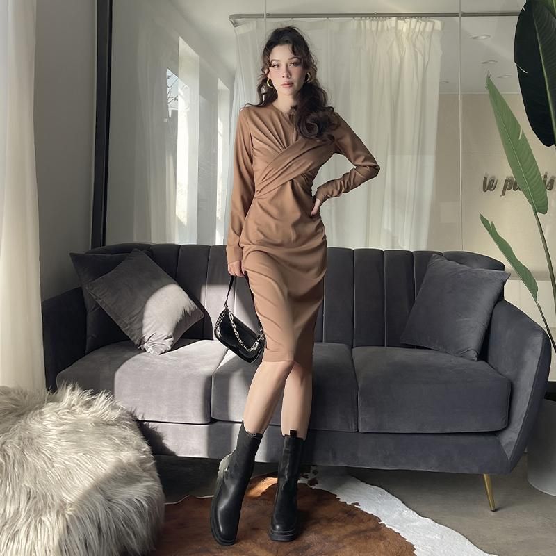 Compra Vestidos Casuales 2021 Primavera De Moda Estilo Francés Color Caqui  Color Todo Coincidencia Elegante Manga Larga Vestido Delgado Colecciona  Cintura Para Mujeres Barato | Entrega Rápida Y Calidad | Es.Dhgate