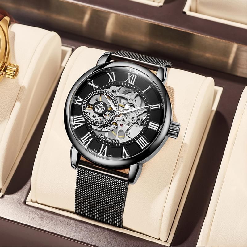 2021 Polshorloges Mgorkina Mechanische Horloge Mannen Automatische Steampunk  Heren Skeleton Horloges Zwart Transparant Vintage Sport Mannetje Van  Terrenceross, 25,27 € |DHgate