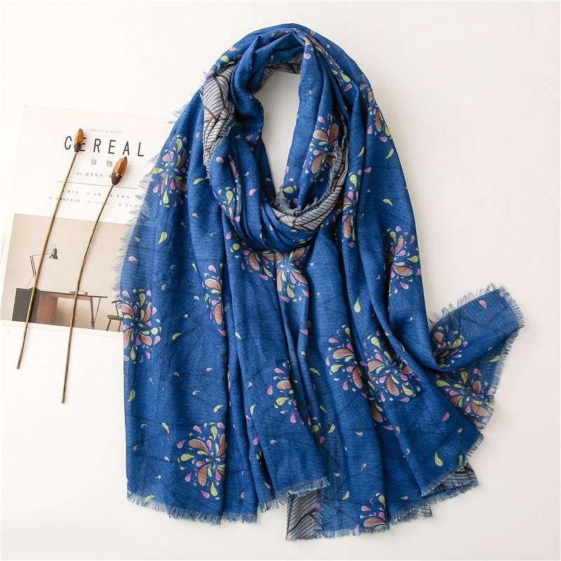 Compra Bufandas De Moda Mujer Algodón Bufanda Playa Hijab Chalas Y  Envolturas Femulos Foblardos Floral Dama De Alta Calidad Diadema Bufandas  Sjaal Barato | Entrega Rápida Y Calidad | Es.Dhgate