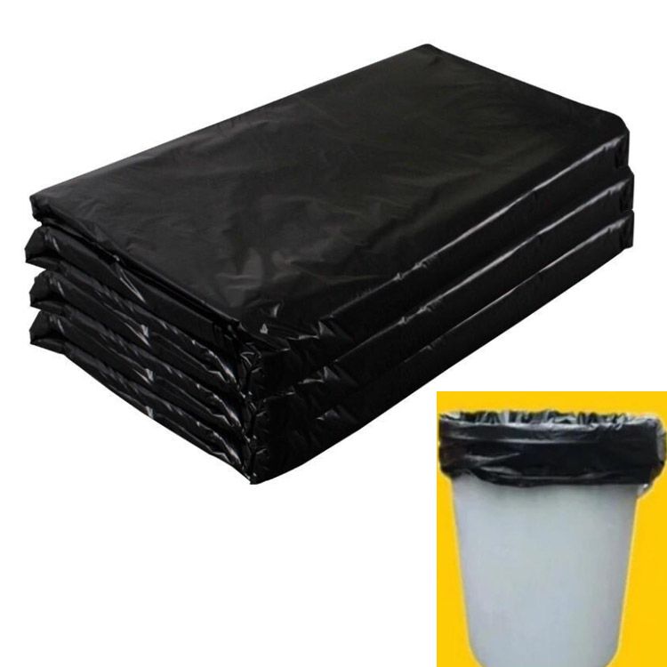 (A181-08K) 100x vuilniszak Zwarte vuilniszak voor afvalvuilnisbakken platte mond plastic zakken