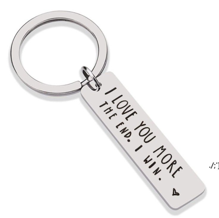 I Love You Most More The End Creative Keyrings I Win Couples Keychain Stainless Steel Key Holders DWB12346