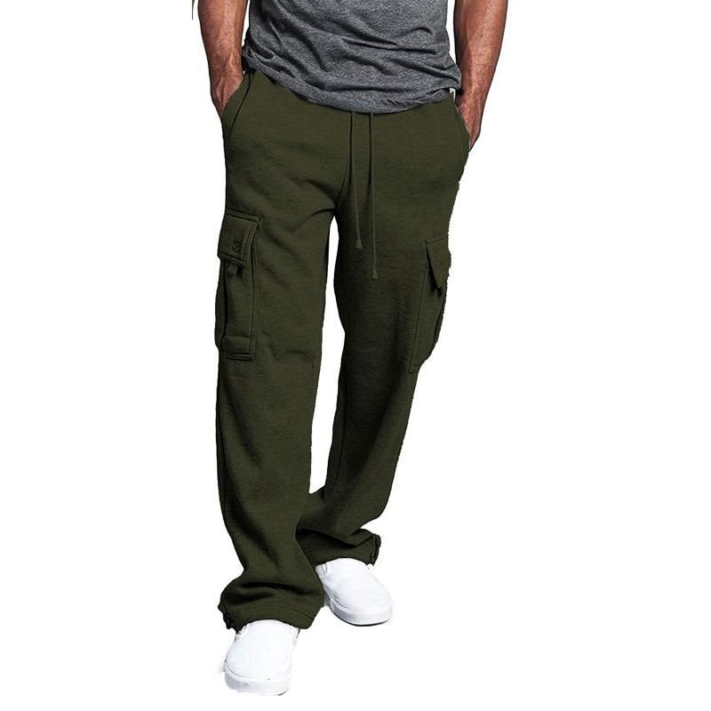 Pantalones De Hombre Sueltos Con Múltiples Bolsillos Lavados Pantalones De Hombre Sueltos Con Múltiples Bolsillos Lavados