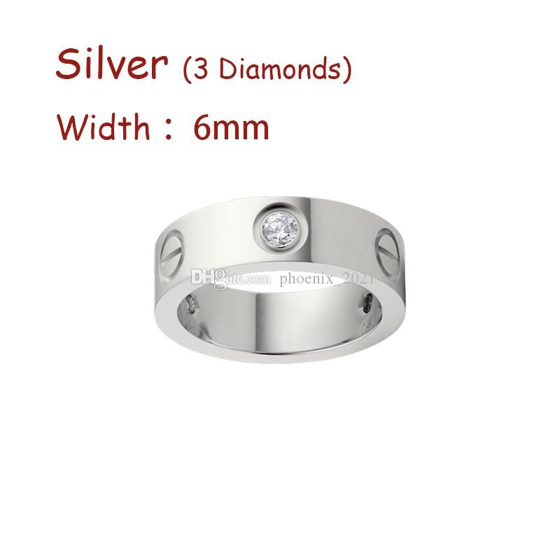 Silver (6mm) -3 diamant