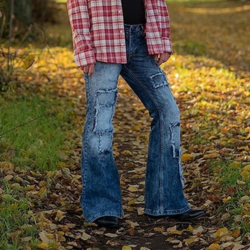Mens Jeans Men Patch Elastic Flare Pants Retro Denim For Fashion Casual  Patchwork Plus Size Clothing 2021 From China Mens Jeans Seller Pingangu |  DHgate.Com