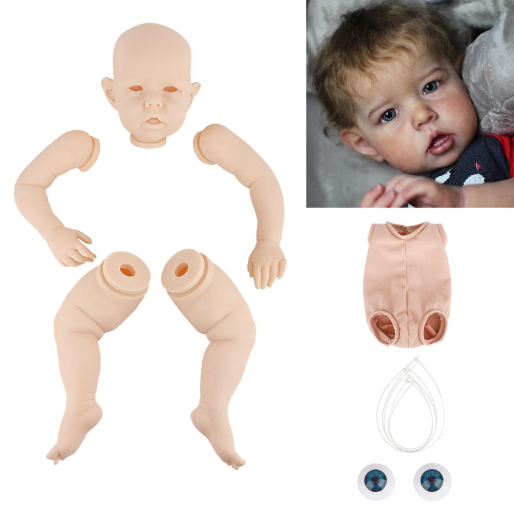 Unpainted 20inches Reborn Baby Doll Kits DIY Vinyl Head 3/4 Limbs Legs