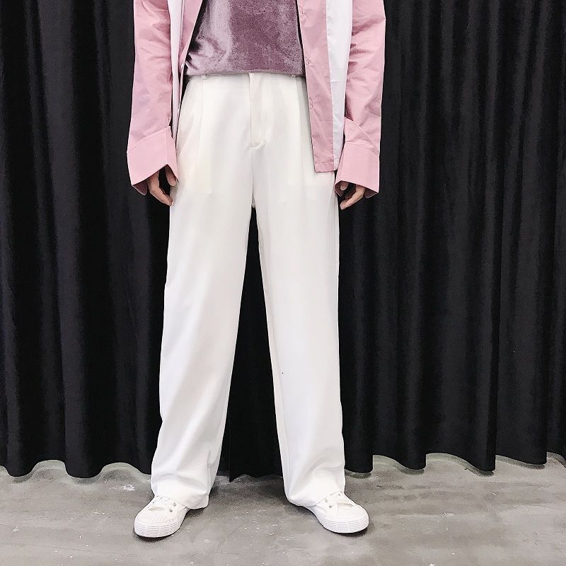 Compra Moda Pantalones Para Hombres Hombres Vintage Negocio Casual Straight  Traje Pantalón Masculino Mujer Streetwear Hip Hop Pantalones Negro Rosa  Blanco Wofx Barato | Entrega Rápida Y Calidad | Es.Dhgate
