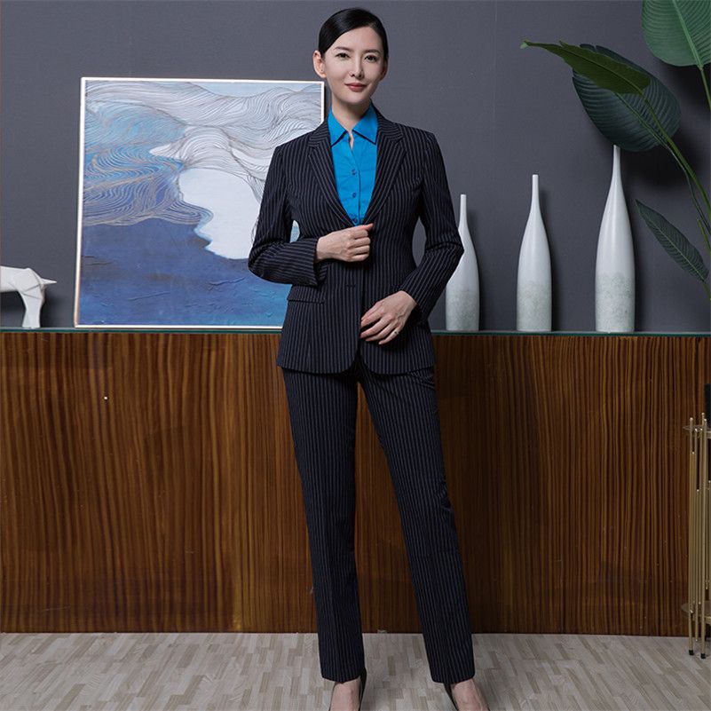 Conjunto de Blazer Irregular para mujer, traje de dos piezas elegante de  oficina, chaqueta y pantalones, ropa de trabajo Formal de negocios, 2021| Trajes de pantalón| - AliExpress