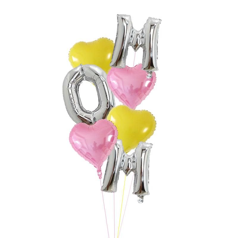 16inch mãe carta folha balões de ar hélio ouro prata coração forma balão thanksgiving festa de aniversário decorações globos