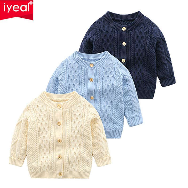 IYEAL Baby Boy Knit Carding Newest Candy Color Clothing Kids Newborn Knitted Jacket Long Sleeve Girls Toddler Sweaters 210312
