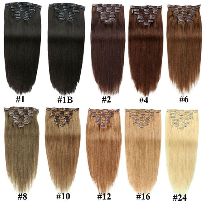 Thick Full Head 70g 100g Set Straight Clip In On Human Hair Extensions  Cheap Remy Peruvian