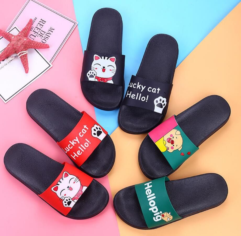 Koop Dropshipping Wegwerp Pantoffels Online, GoedkopeZomer Brief Cartoon  Dier Afdrukken Ontwerper Slippers Mannen Vrouwen Buiten Brede Rand Vlakke  Basisventilatie Sandalen Vrije Tijd Indoor Comfort Antislip Schoenen Slipper  Bij Happy1812 |DHgate