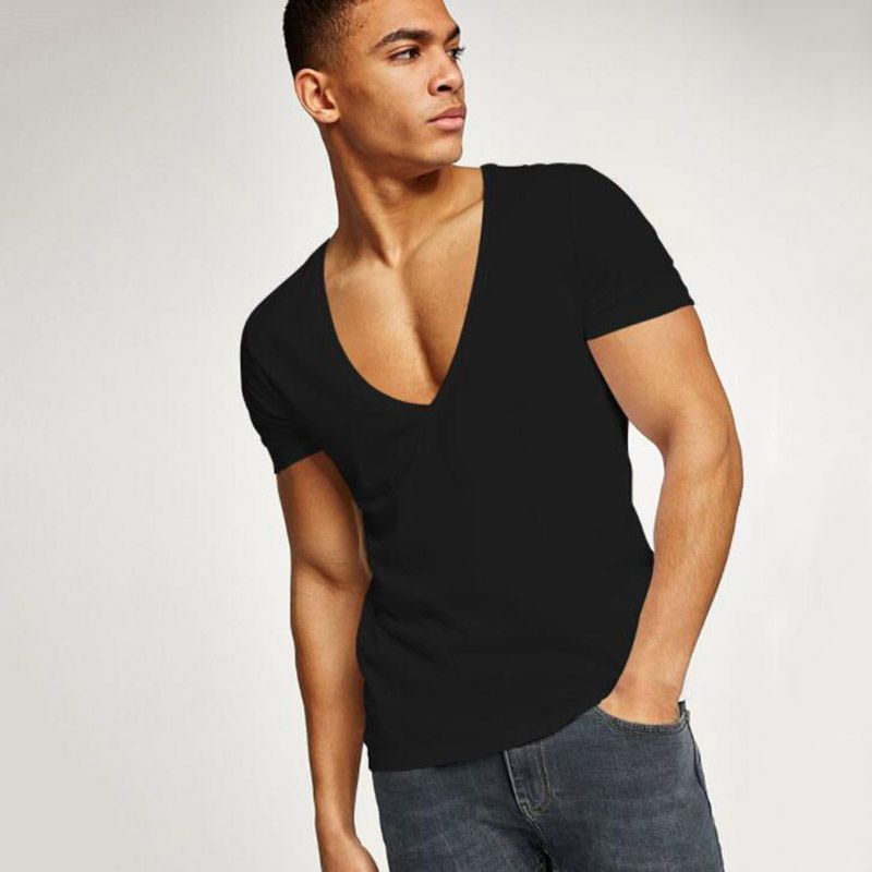 Low cut t shirt men Clearance