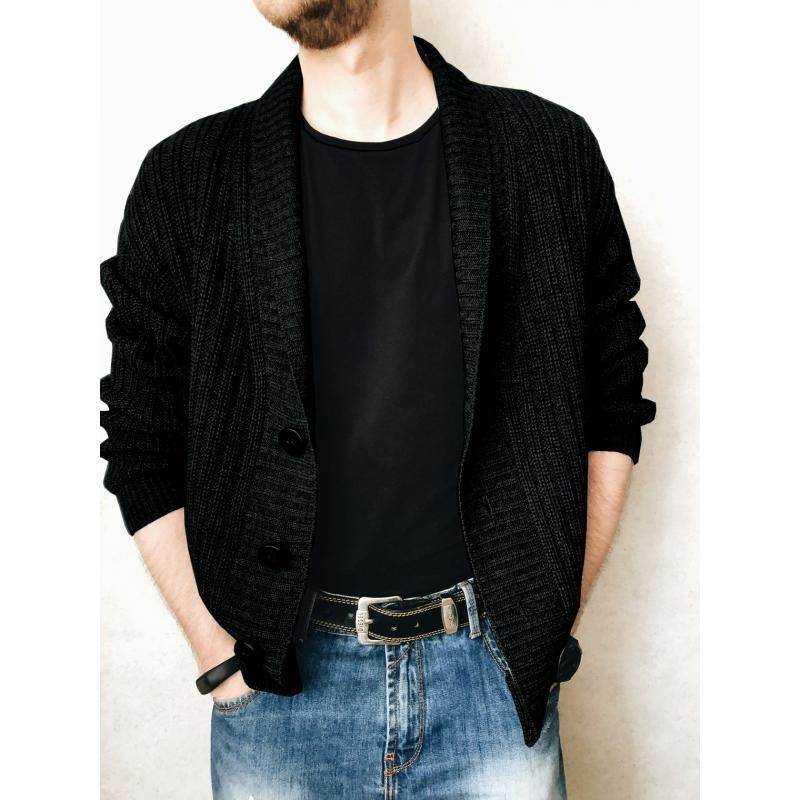 Cardigan preto masculino