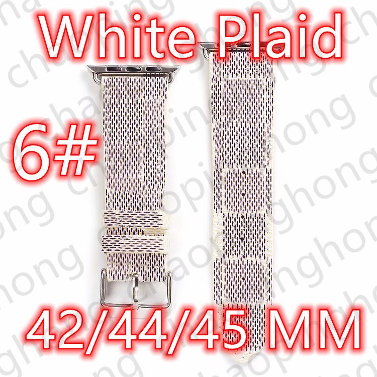 6#42/44/45/49mm White Plaid+V LOGO