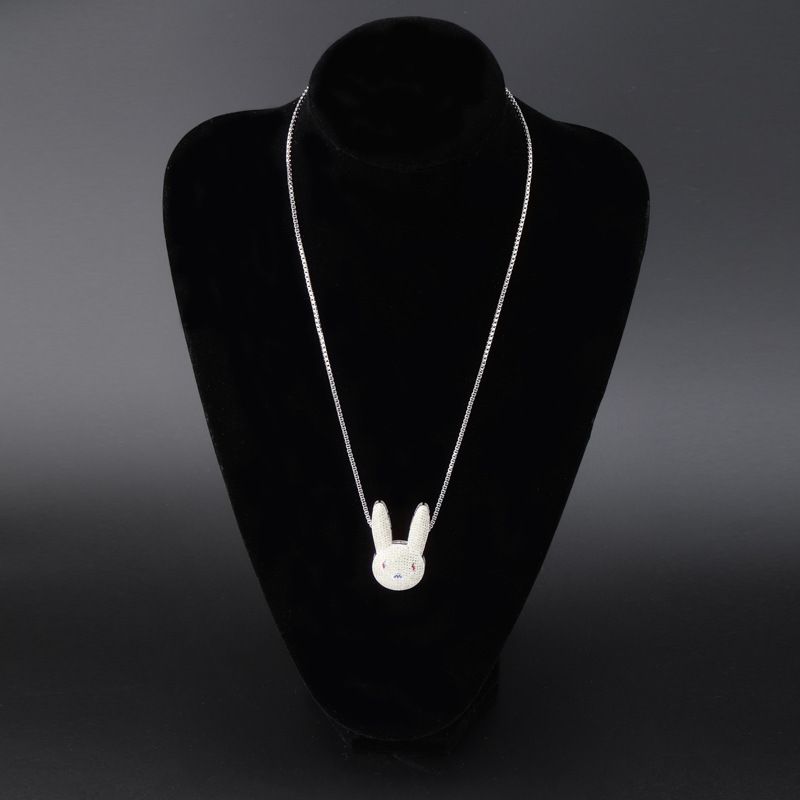 Regenerador Fuera contar Bling Iced Out Bad Bunny Colgante AAA CUBICA ZIRCONIA Collar para las mujeres para hombre Regalos Regenerador Fuera contar Bling Iced Out Bad Bunny Colgante AAA CUBICA ZIRCONIA Collar para las mujeres para hombre Regalos