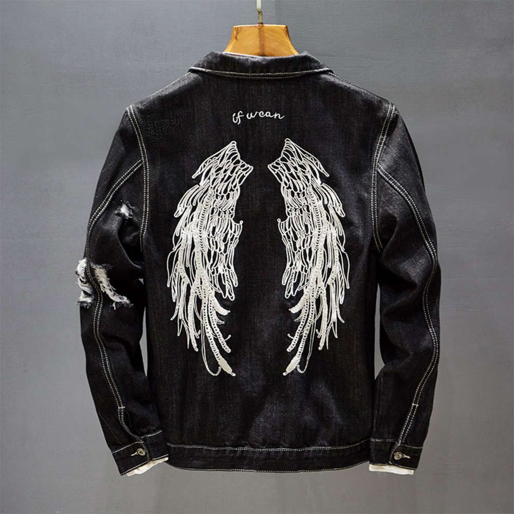 angel wings denim jacket