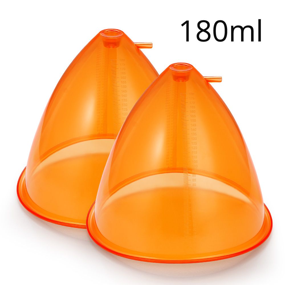 Een paar van 180 ml oranje kopjes