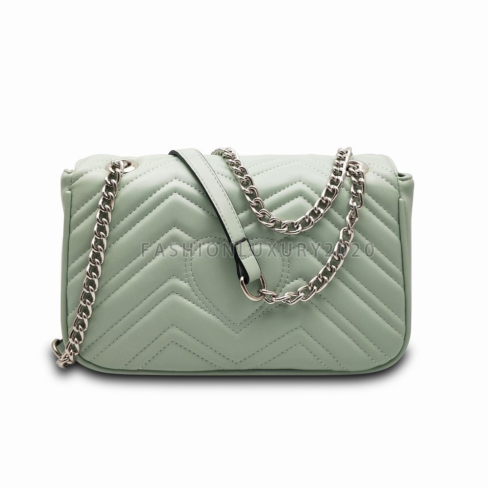 Light Green bag with silver chain