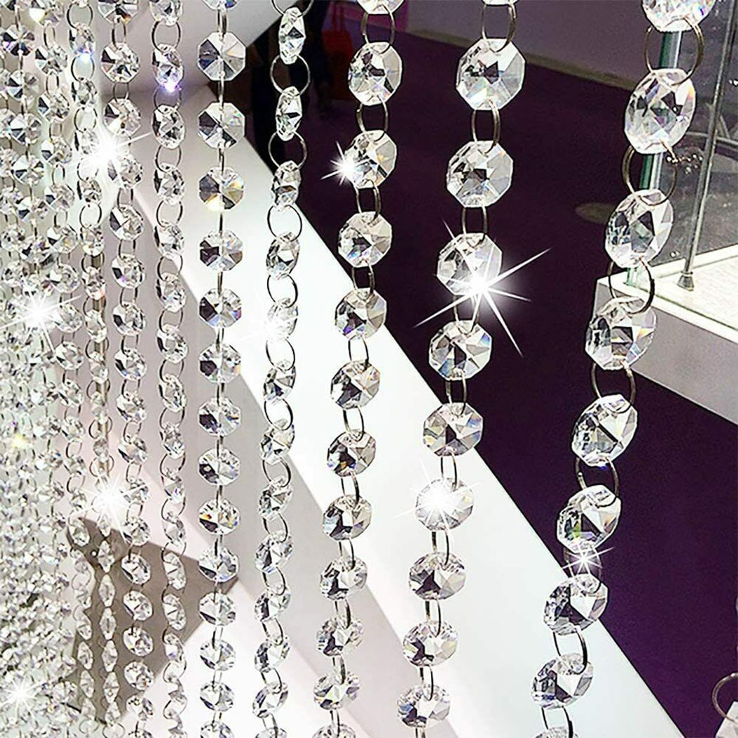 100pcs Acrylic Crystal Beads Garland Chandelier Hanging Wedding Party Decor 