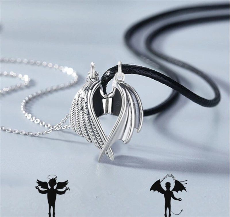 prototipo Redundante interrumpir Demonio y ángel creativo collares exquisitos de ángeles de ángel colgante collar para hombres mujeres amor prototipo Redundante interrumpir Demonio y ángel creativo collares exquisitos de ángeles de ángel colgante collar para hombres mujeres amor