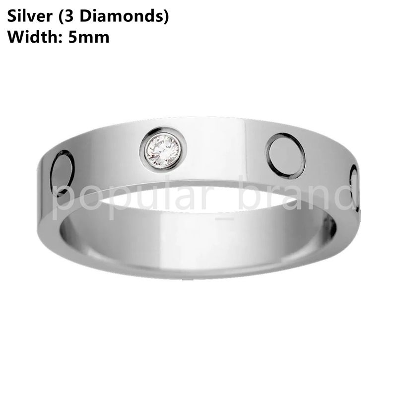 5mm silver with diamond