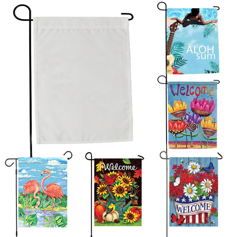 Sublimation Blanks Flags Garden Decoration 3 Layers Polyester White
