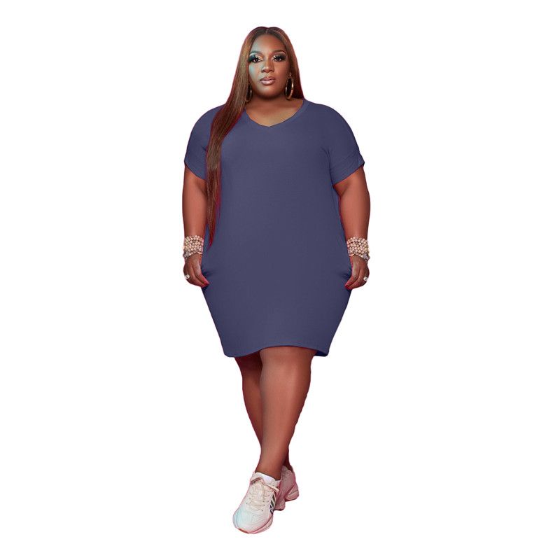 3x 4xl 5xl Women Plus Size Dresses Summer Solid One Piece Dress Short Sleeve Loose Knee Length Skirts Casual Black Midi Skirt Bigger Sizes Clothing Dhl Ship 5434 From Sell Clothing 16 29 Dhgate Com