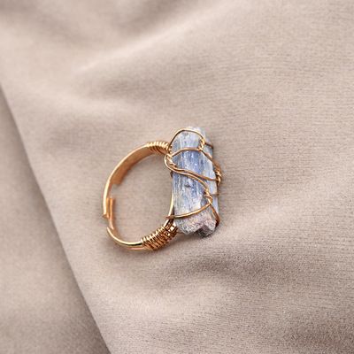 Wire Wrap natural mineral Quartz Women Bague Fluorite Rings Crystal doigt l8f5