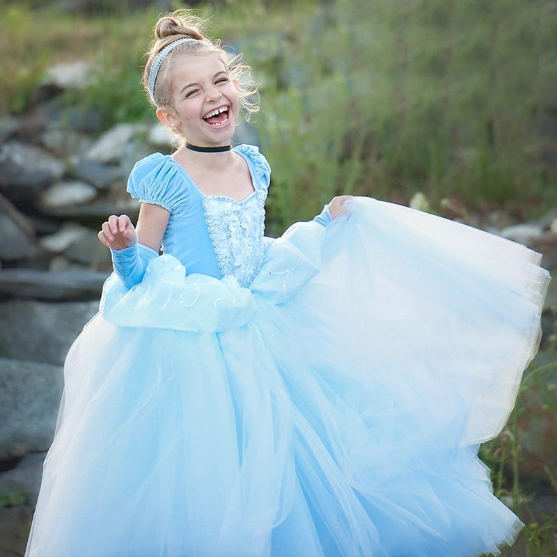 Abito principessa Abito Sindrella abito da festa abito a mantello Abbigliamento Abbigliamento bambina Vestiti abito di compleanno abito da principessa blu 