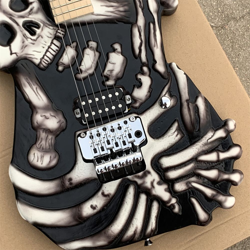 Compra Huesos De Cráneo Personalizado Guitarra Eléctrica Corporal Tallada  Barato | Entrega Rápida Y Calidad | Es.Dhgate