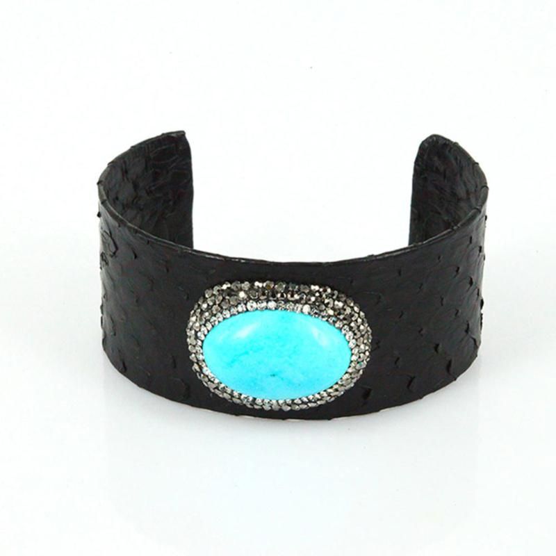 turquoise black cuff