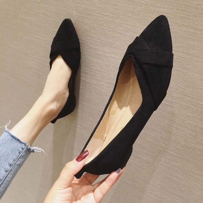Zapatos Planos Boca Baja Puntiagudos De Cuero Pu Casual Para Zapatos Planos Boca Baja Puntiagudos De Cuero Pu Casual Para
