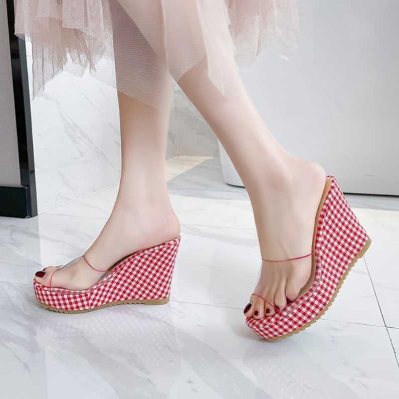 MEIZOKEN Shoes Women High Heel Sandals Platform Summer Non-Slip Beach Flip Flops Slippers Wedges Sandalias Femininas MEIZOKEN Shoes Women High Heel Sandals Platform Summer Non-Slip Beach Flip Flops Slippers Wedges Sandalias Femininas